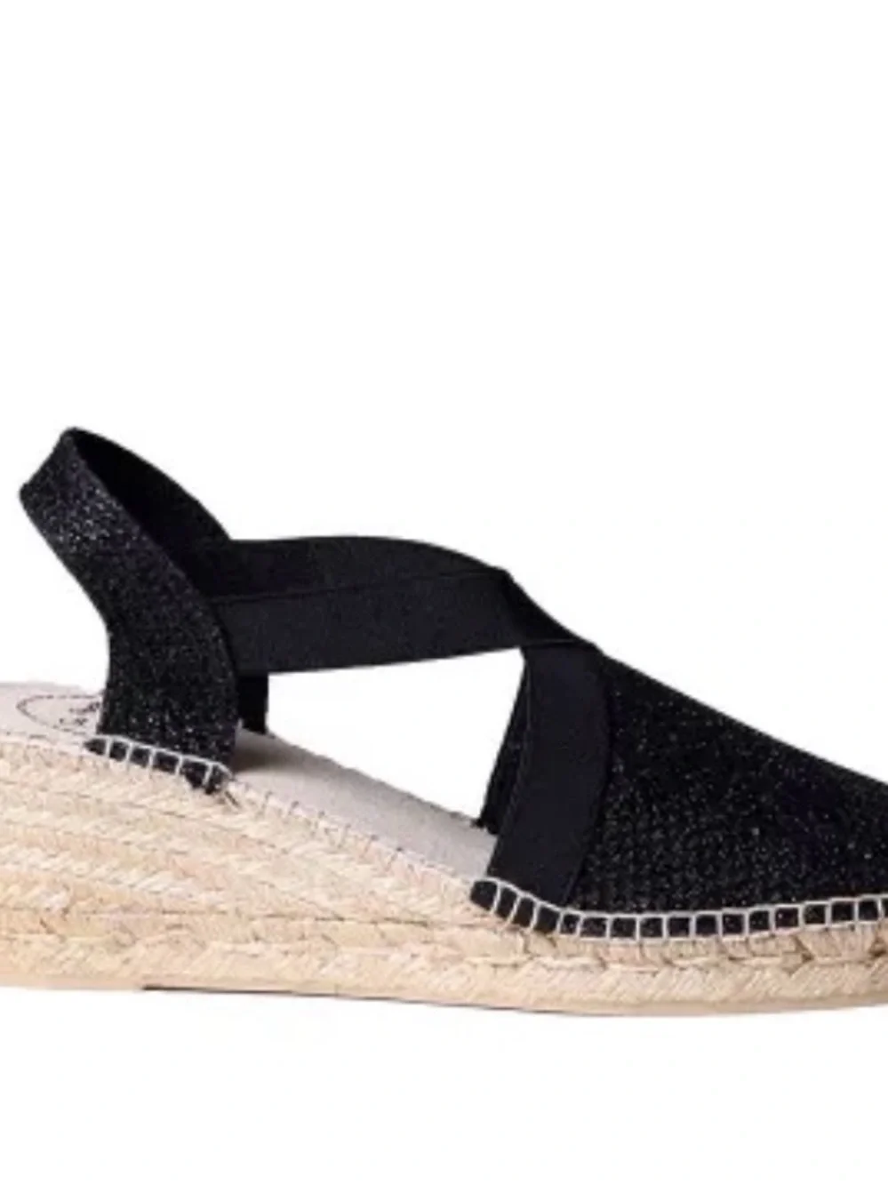 New Toni Pons Triton Black Metallic Espadrille Sandals Size 40